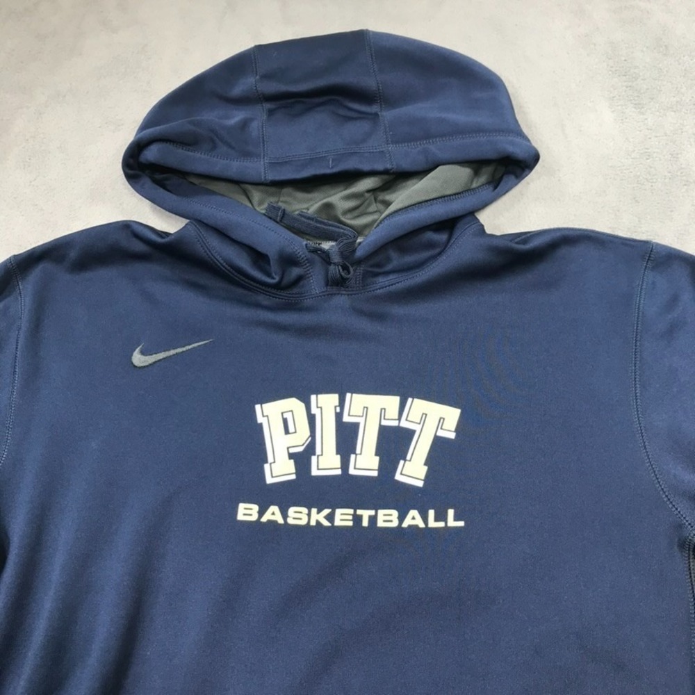 Pitt Panthers Nike Hoodie Sweatshirt Men's Large Blue Therma Fit Basketball - Picture 6 of 16